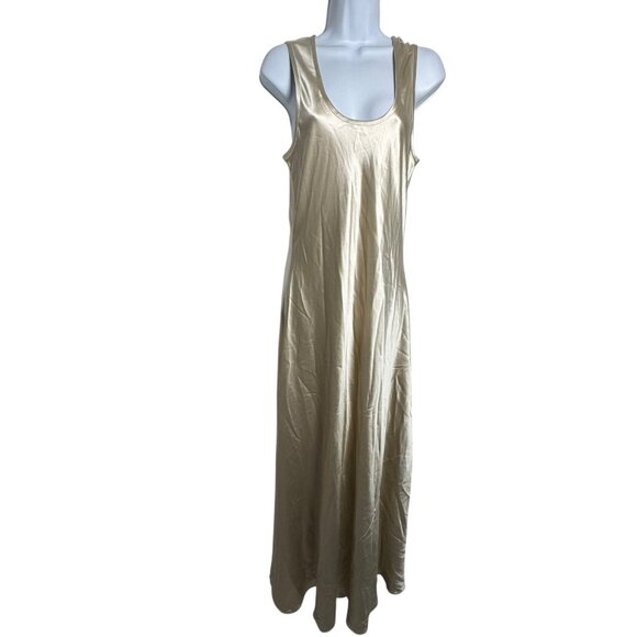 Silk Maxi Dress Oyster Size Small Scoopneck NWT - Picture 1 of 2